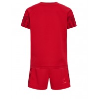 Billiga Danmark Barnkläder Hemma fotbollskläder till baby VM 2022 Kortärmad (+ Korta byxor)